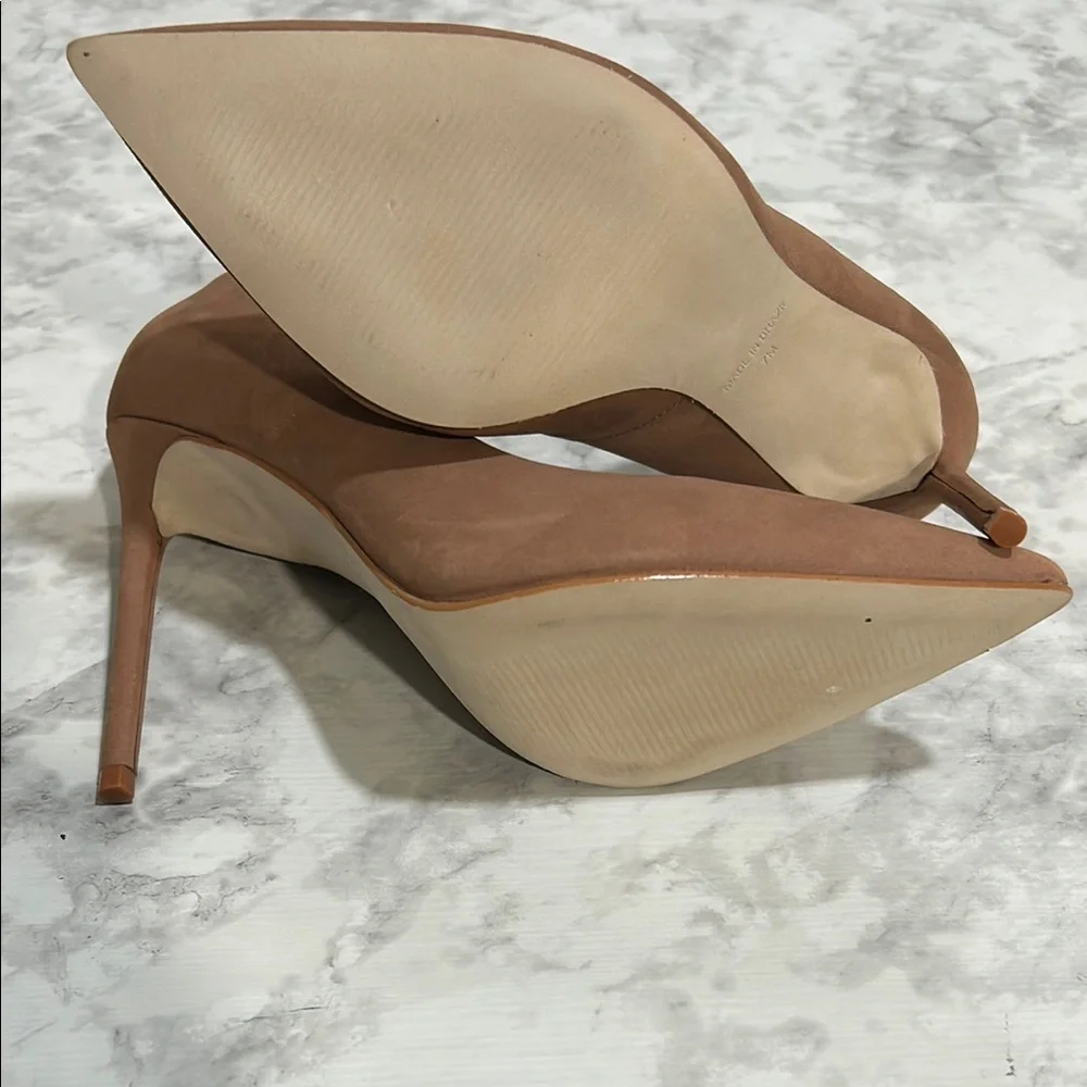 STEVE MADDEN WOMENS VALA02S1 NUDE POINTED TOE PUMPS 4”HEEL Sz 7 - Picture 9 of 12